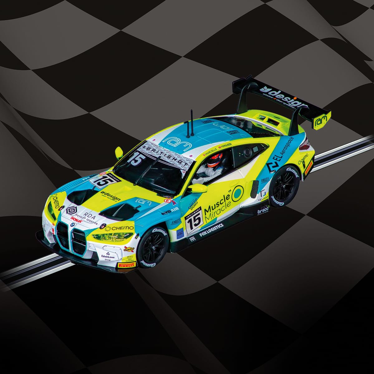Carrera BMW M4 GT3 RAM Racing, No. 15" British GT 2024 27832 1:32 Scale Evolution Analog Slot Car