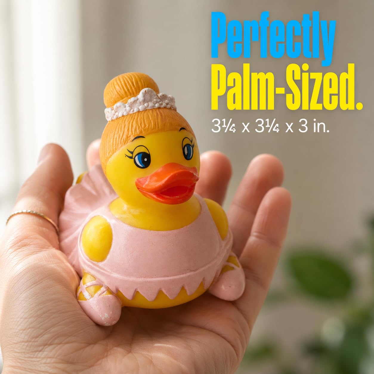 3 Inch DUCKY CITY Ballerina Rubber Duck [Sealed, Floats Upright] for Jeep Ducks Ballet Dance Tutu Pink Bath Toy for Kids & Toddlers, Baby Safe Funny