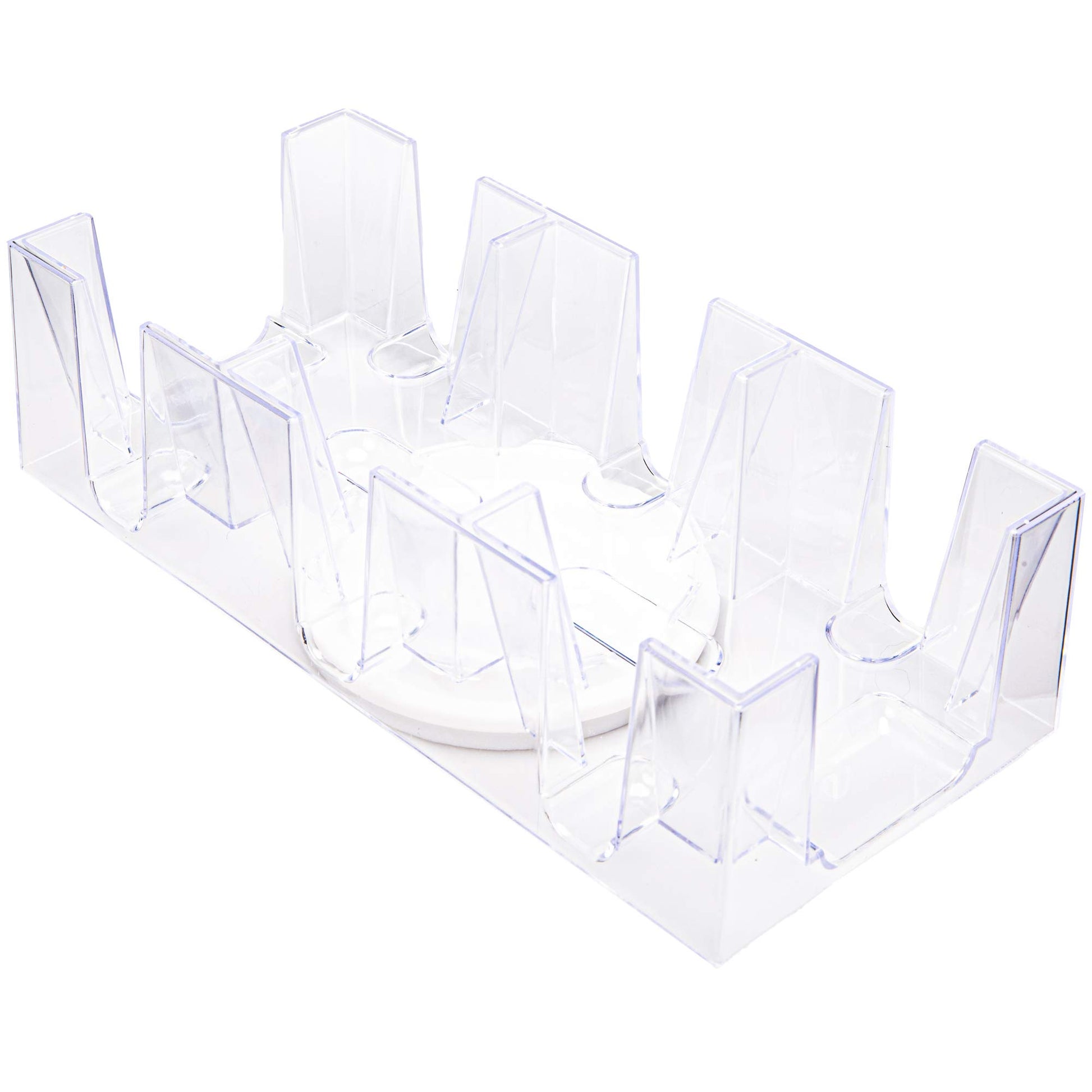 Brybelly Elite Rotating Card Deck Tray | Standard Sized Playing Cards | Rotates in Any Direction | Clear | 9 Deck Tray