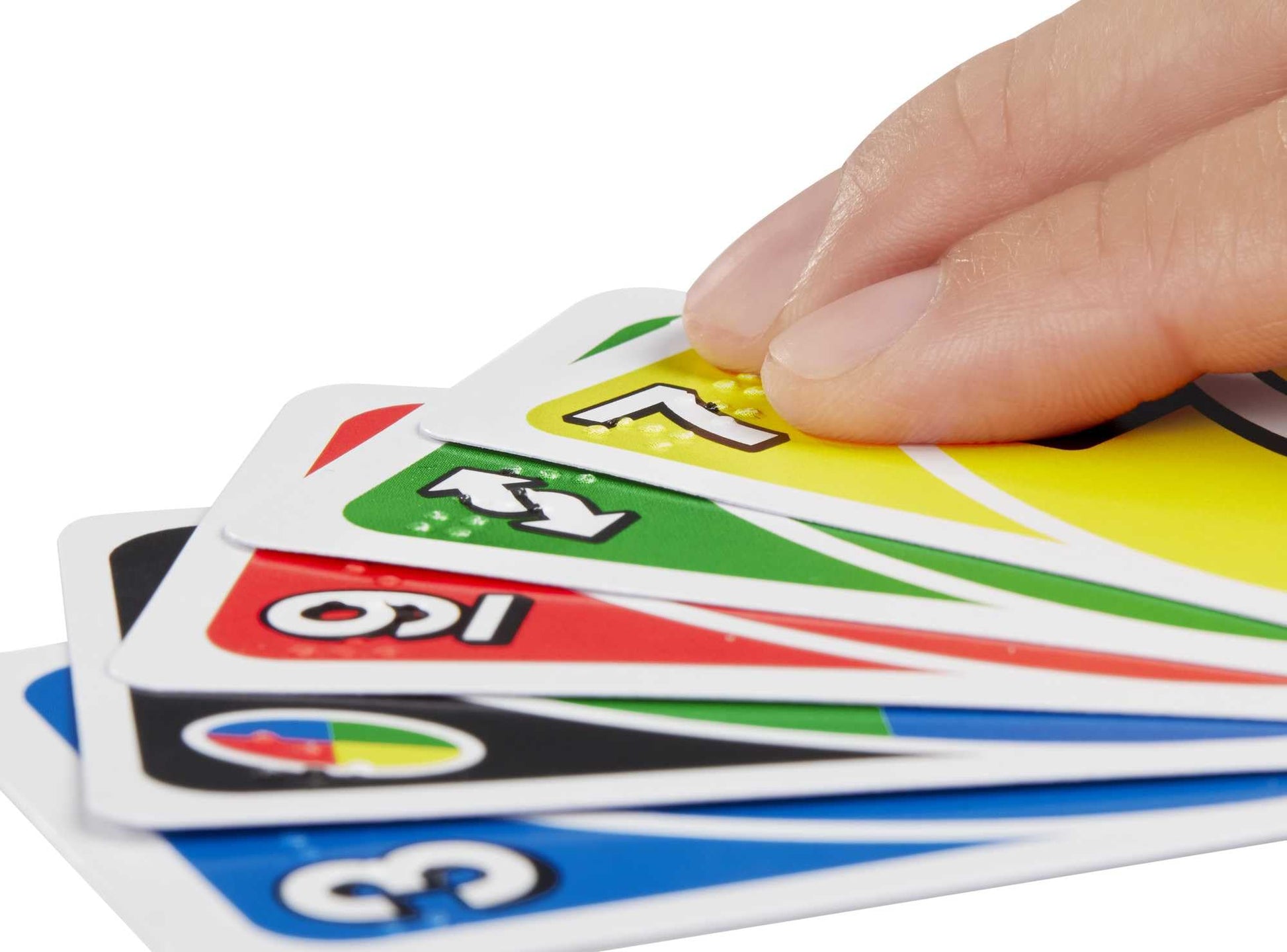 Mattel Games UNO Braille Card Game with Cards Specially Designed for Blind & Low-Vision Players for Kids, Adults, Family Nights & Parties