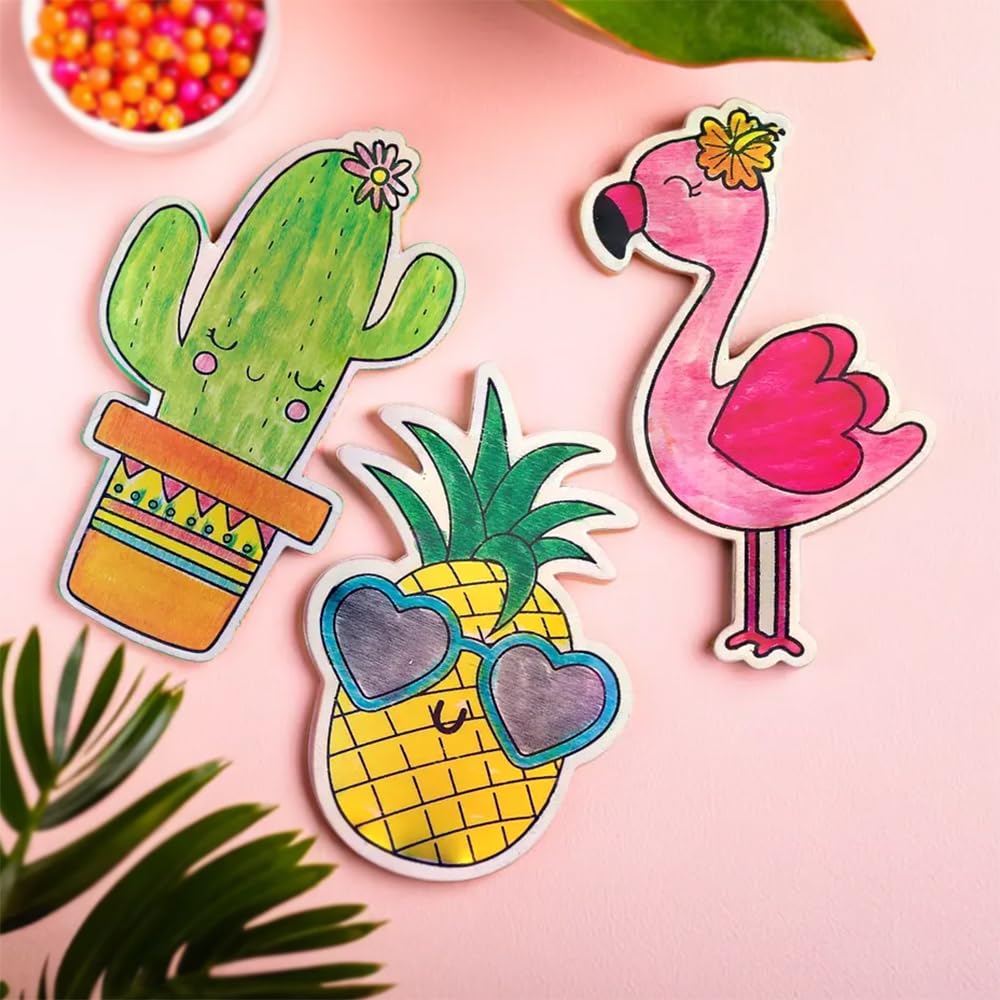 Color Your Own Wood Tropical Shapes (24Pc) - Crafts for Kids and Fun Home Activities VBS 2026