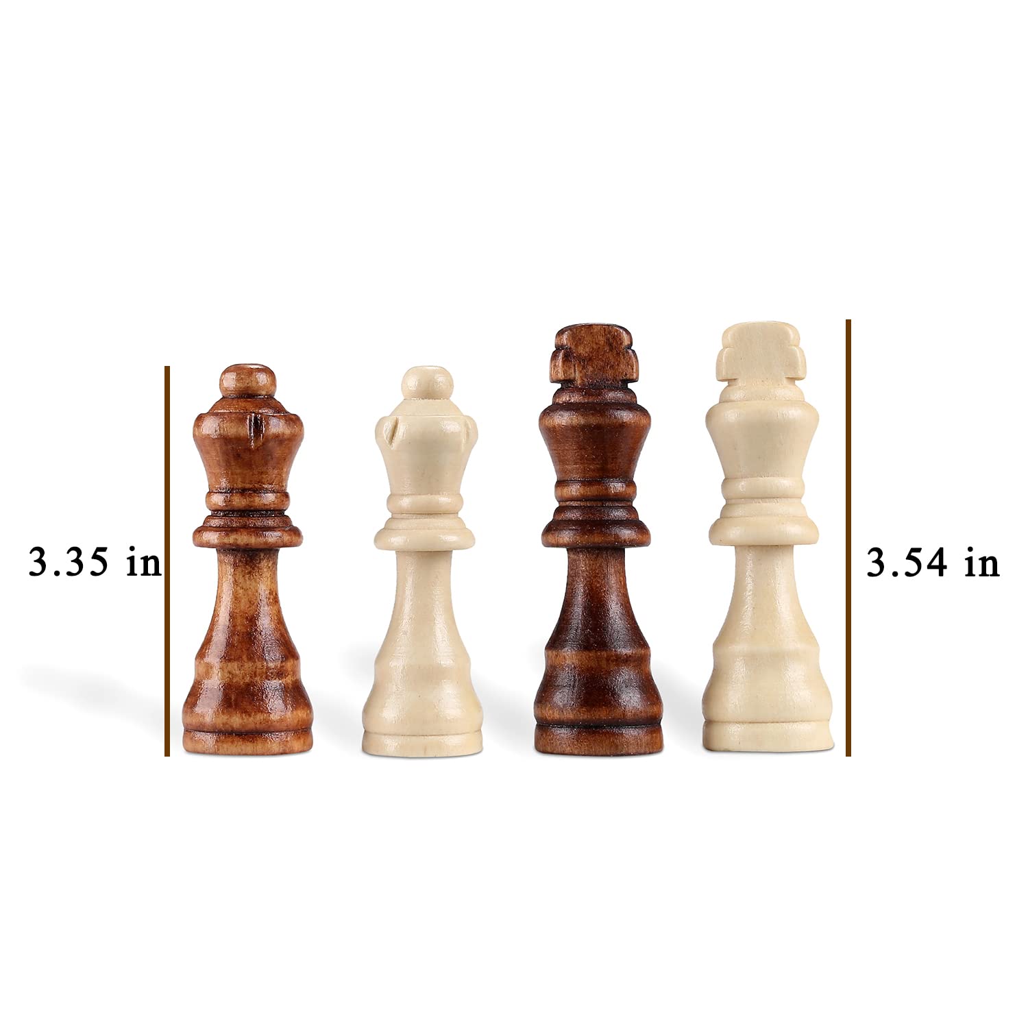 YB-OSANA 62 Pieces Wooden Checker Pieces & Chess Pieces 2 in 1 Chess Game Set Board Games Accessories Classic Wooden Chess Game Set in 2 Styles and 2