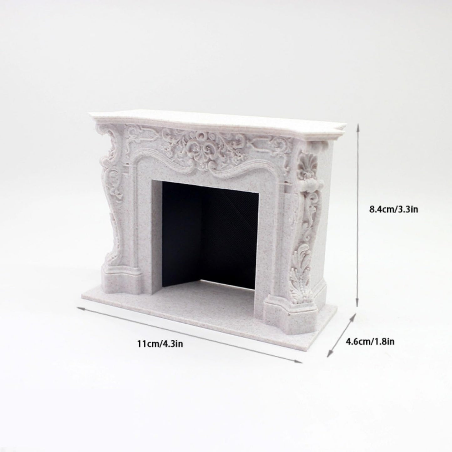 1: 12 Miniature Dollhouse Fireplace, Victorian Style, White Decorative Mantel Decoration Ornament