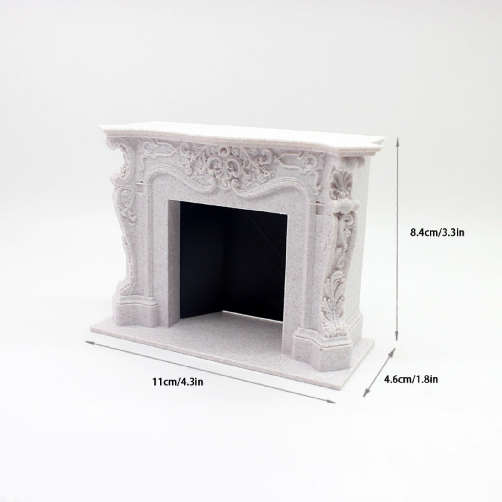 1: 12 Miniature Dollhouse Fireplace, Victorian Style, White Decorative Mantel Decoration Ornament