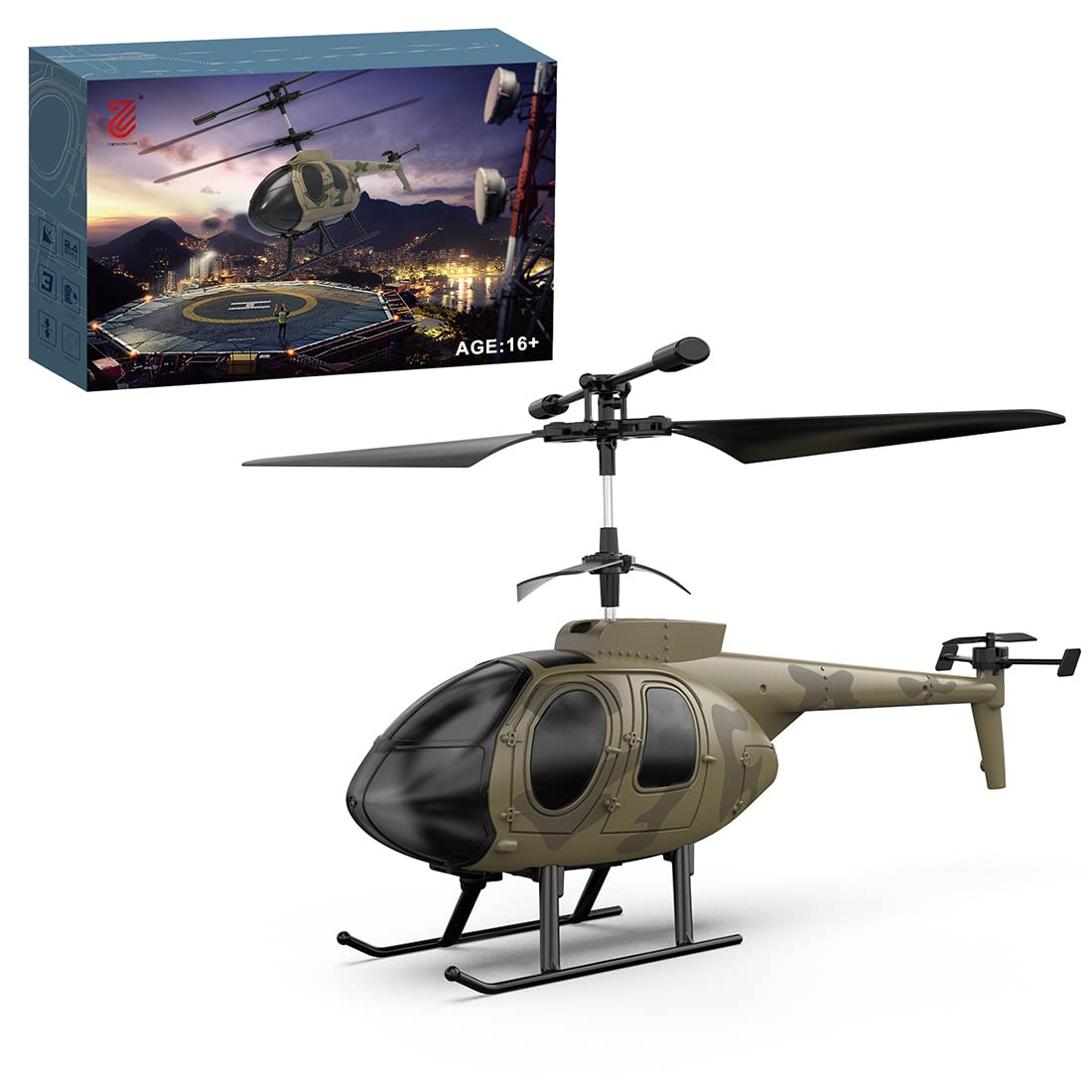 BrickCraftWorks RC Helicopter for Adults, F150BL V3 Air-Wolf RC Helicopter Model with LED Lights, Outdoor Indoor Model Airplane Gift (RTF Version)