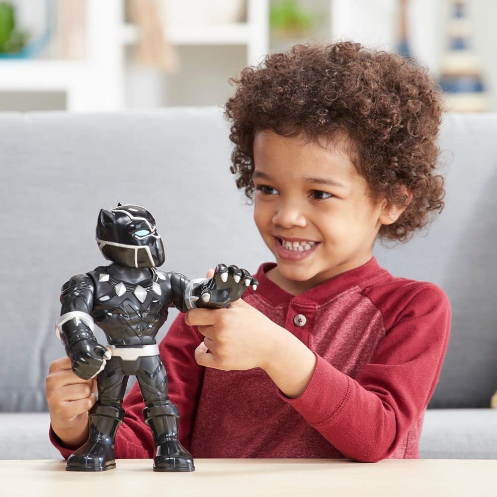 Playskool Heroes Marvel Super Hero Adventures Mega Mighties Black Panther Collectible 10" Action Figure, Toys for Kids Ages 3 & Up