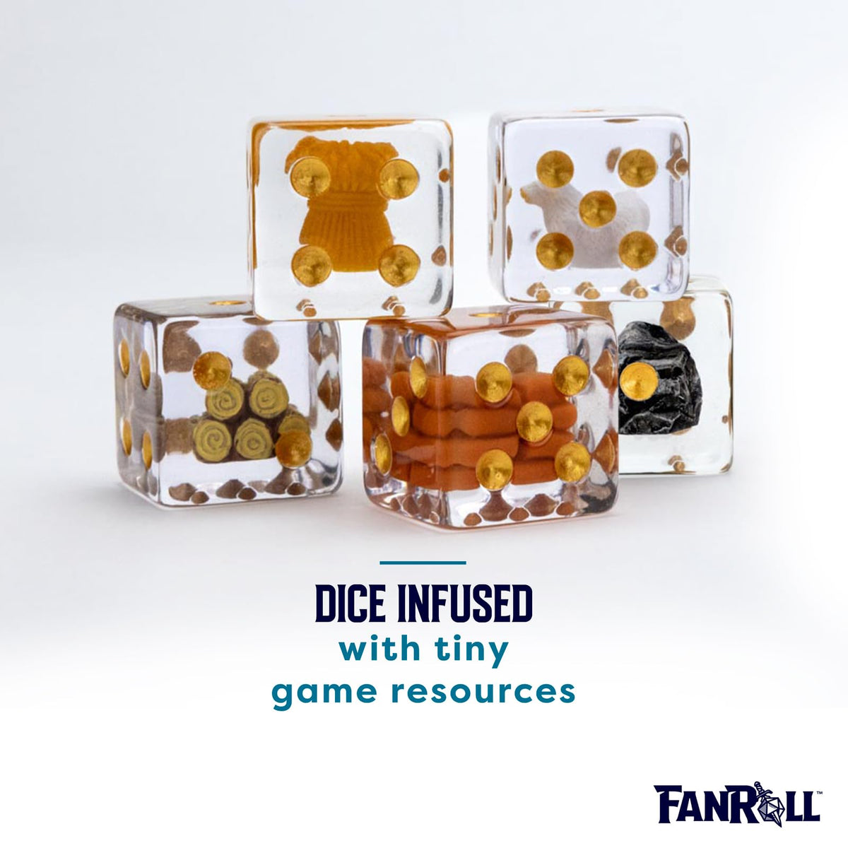 FanRoll Compatible with Catan Inclusion Dice, Set of 5