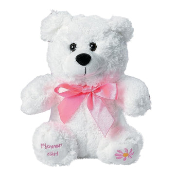 Fun Express Flower Girl Proposal Soft Plush Stuffed Bear with Pink Ribbon