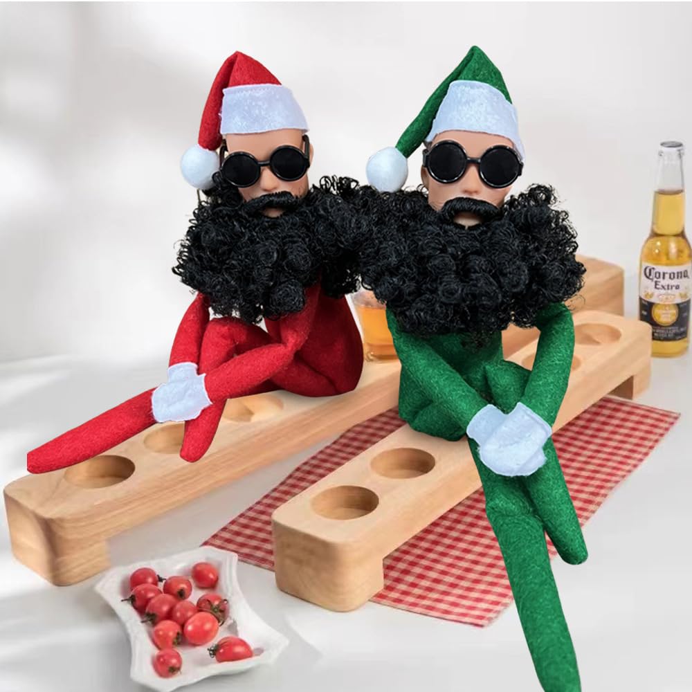 Dumwick Christmas Elf Doll Plush Toy, Funny Holiday Figure with Sunglasses