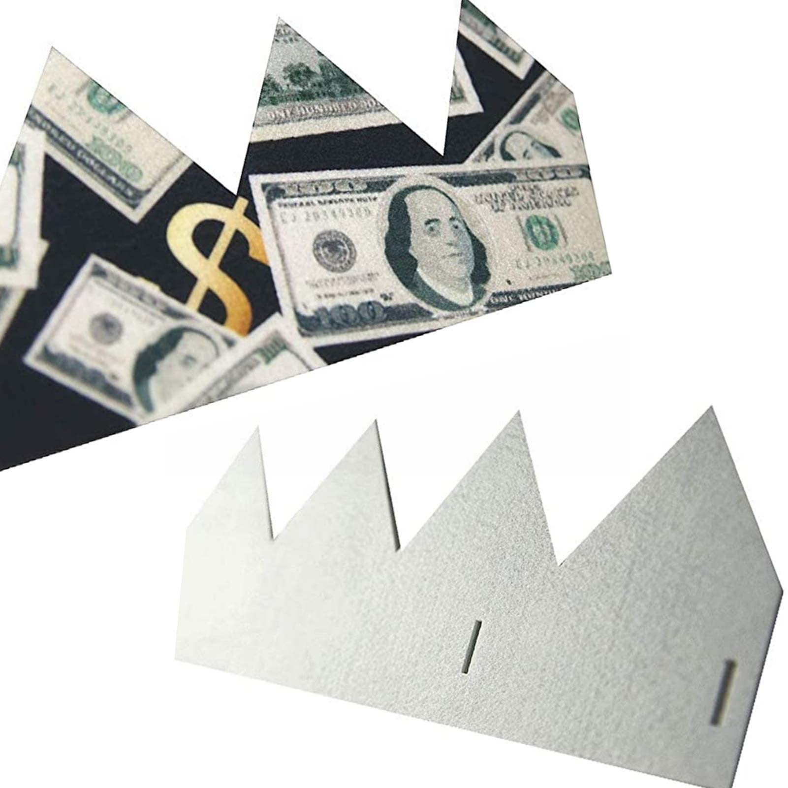 Money Theme Decoration KIT Bill Dollar Signs Birthday Banner Currency Symbol Money Tablecover Tablecloth Dollar Crown Set for Birthday Casino Wedding
