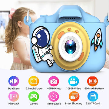 Kids Camera Toys Toddler Digital Camera for Boys Girls, Selfie 1080P HD Video Camera for 3 4 5 6 7 8 9 Year Old Boys Girls with 32GB TF Card,Kids