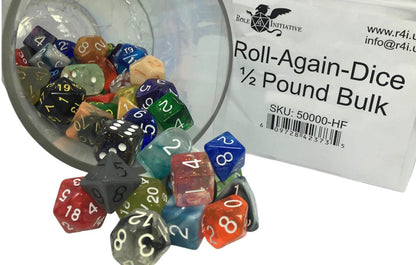 Roll Again Bulk Dice - in assorted colors, shapes, and styles Mixed 0.5 LB