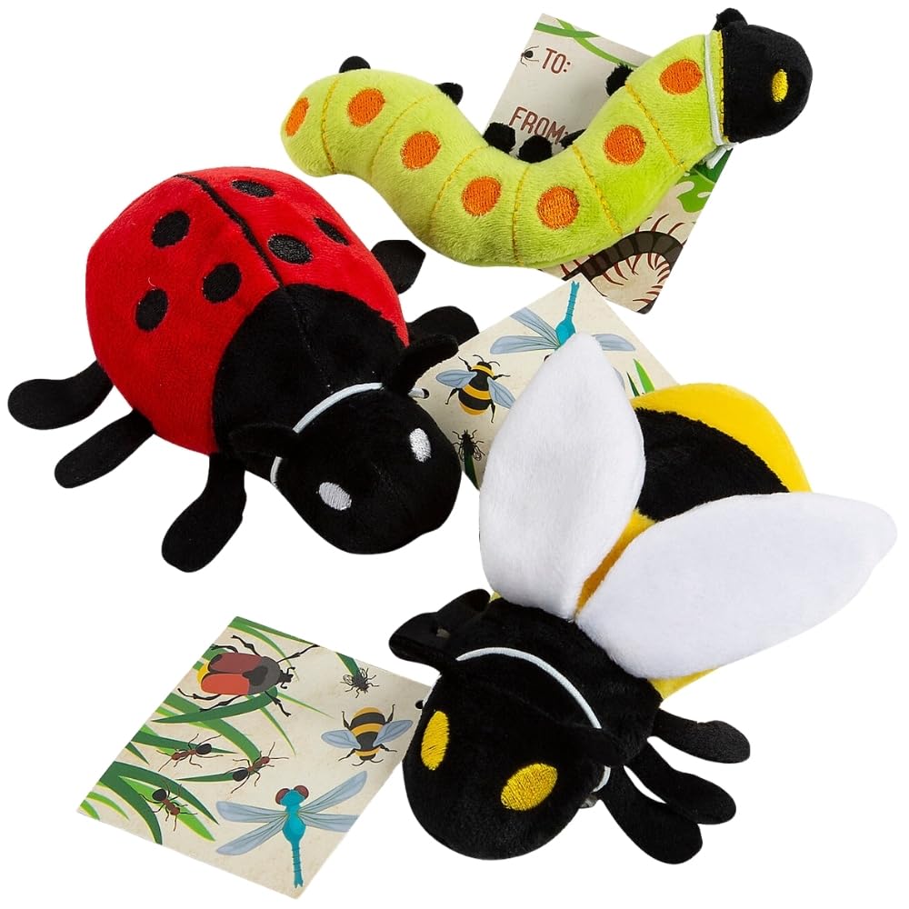 Fun Express Plush Bugs with Card - Toys - VBS Vacation Bible School Supplies/Decor - 12 Pieces