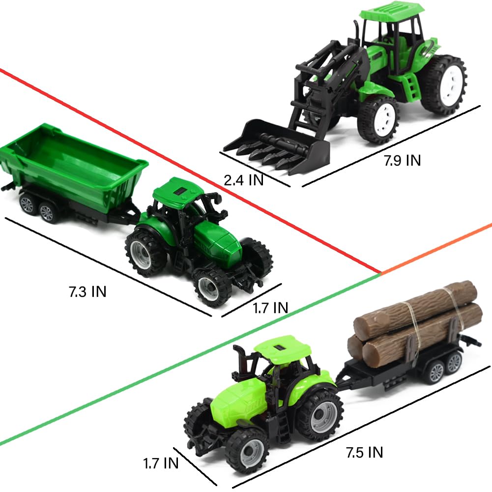 Farm Animals Figures Playset, 40 Pcs Farm Toy Tractor with Plastic Farm Animals Figurines, Farmer and Fence Farm Playset, Farm Figures Farmer Truck