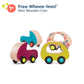 B. toys Wooden Toy Cars Set, Free Wheee-Lees, 6 Mini Vehicles, Wood Toys