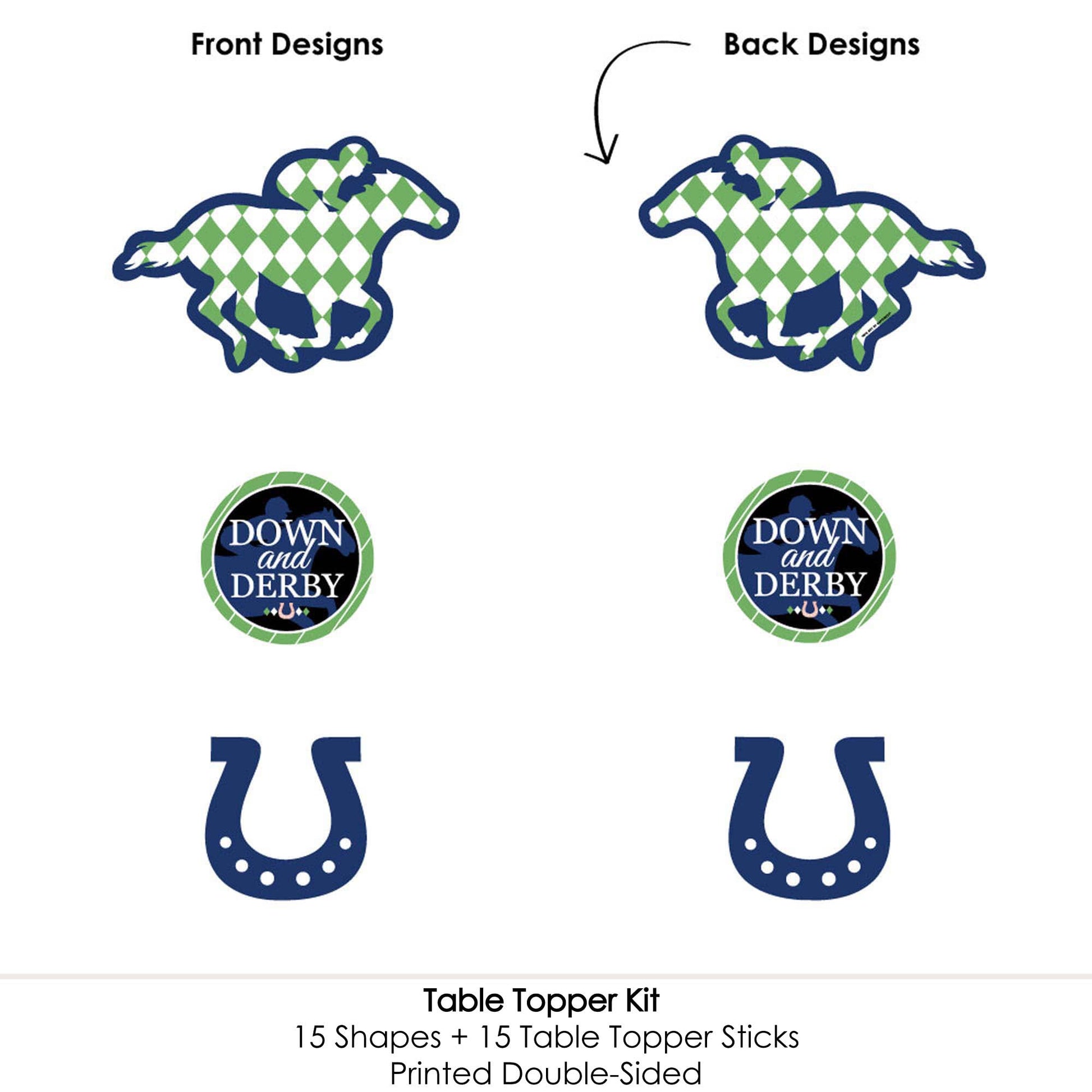 Big Dot of Happiness Kentucky Horse Derby - Race Party Centerpiece Sticks - Table Toppers - Set of 15