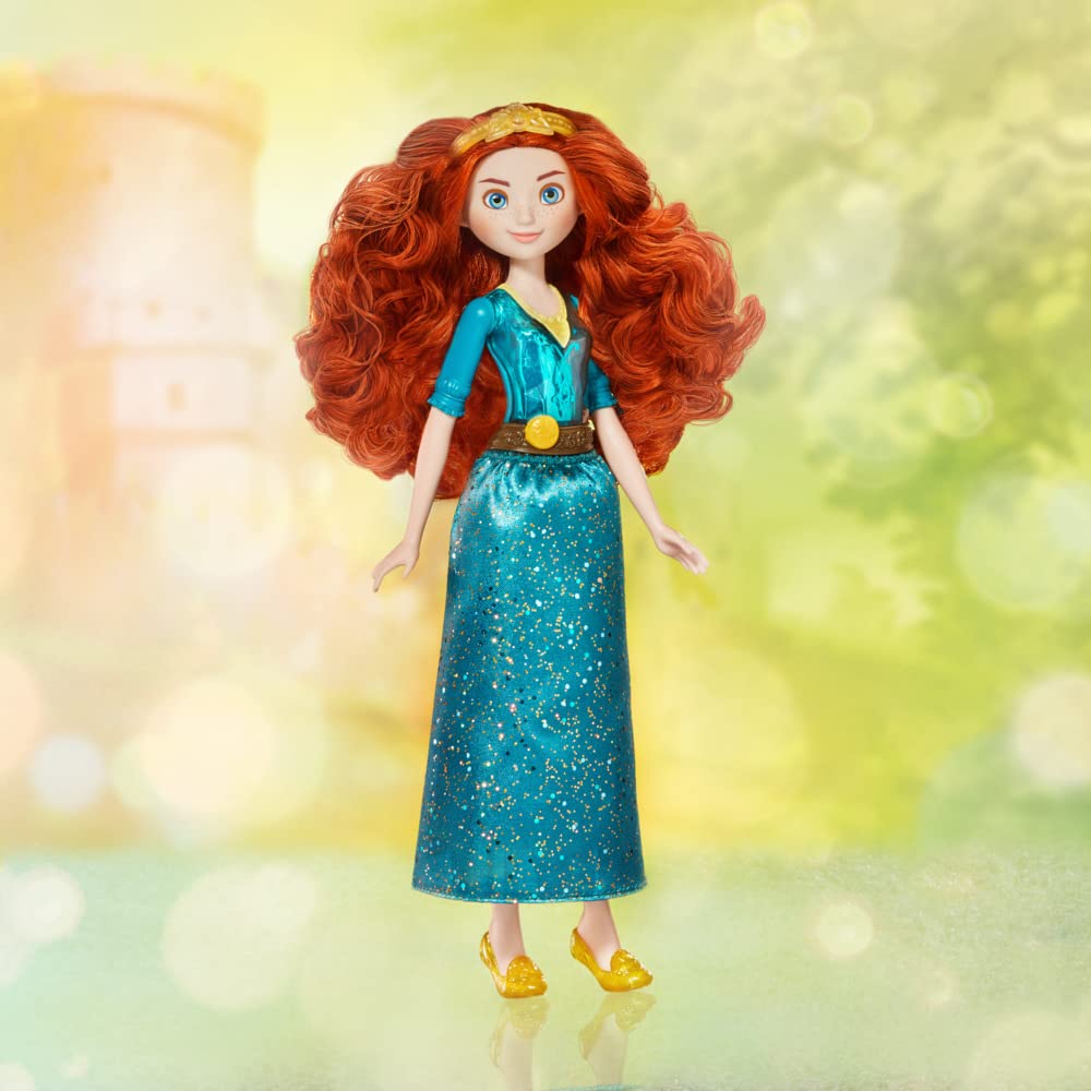 Disney Princess Royal Shimmer Merida Doll, Fashion Doll with Skirt and Accessories, Toy for Kids Ages 3 and Up