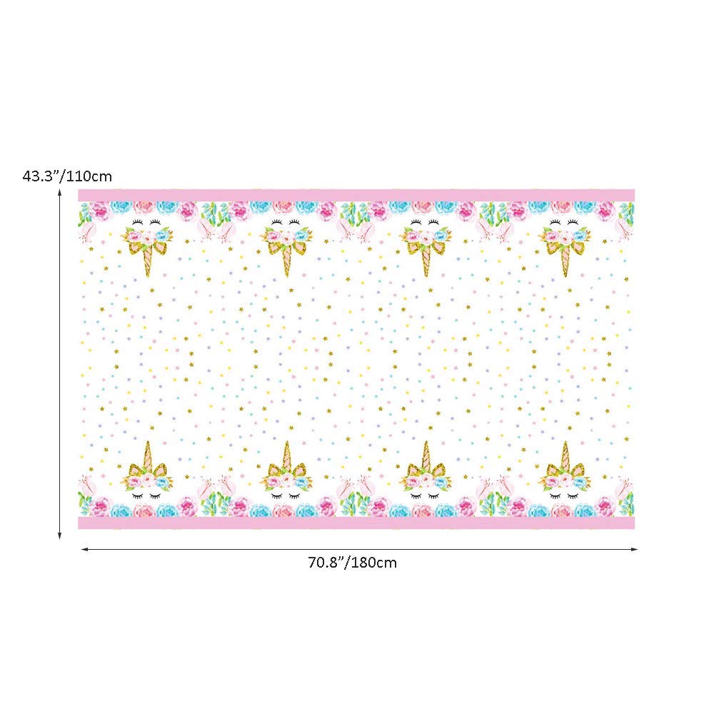 Yarrkc 5 Pack Happy Birthday Table Cover Plastic Themed Party Tablecloth Party Supplies Girls Baby Shower Decorations