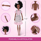 Liberty Imports 6 Set of African American Black Toy Dolls - 11.5" Premium Fashion Style Diversity Role Play Dolls, Bundle Variety Pack for Kids, Girls