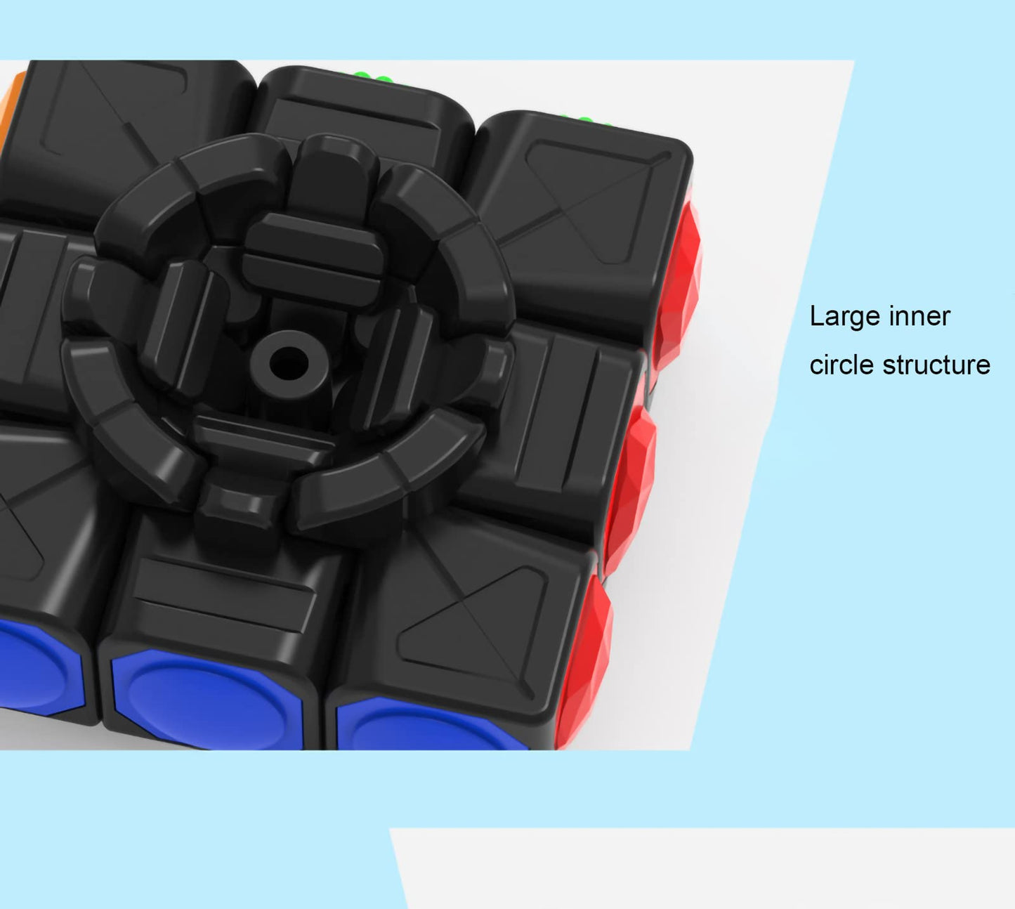 AMAZA 3x3 Speed Cube Black 3x3x3 Magic Speed Cube Puzzles Fidget Toys Tactile Cube Special Puzzle Touch Twist Patch Visually Impaired Cube Toys