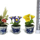 3pc Miniature Flower Clay Dollhouse Fairy Garden Mini Plant Trees Ceramic Furniture Bundles Artificial Flowers Tiny Orchid #083