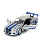 Jada Toys Fast & Furious 1:32 Brian's Nissan Skyline GT-R R34 Die-cast Car Silver/Blue, Toys for Kids and Adults
