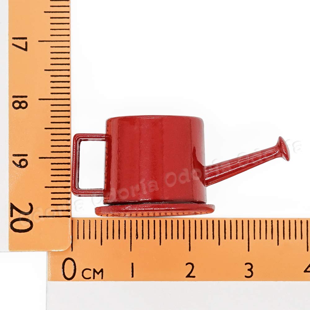 Odoria 1/12 Miniature Watering Can Dollhouse Decoration Accessories, Red