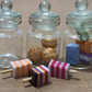 3pc Miniature Food Chocolate Cake Candy Cookie Dollhouse Cake in Clear Glass Mini Bottle Fruit Food #MF083