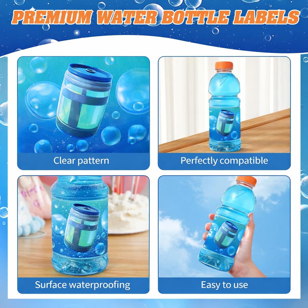 Game Bottle Labels for Birthday Party Gamer Party Favors Game Theme Party Decorations (24PCS)