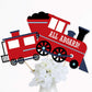 Big Dot of Happiness Railroad Party Crossing - Steam Train Birthday Party or Baby Shower Centerpiece Sticks - Table Toppers - Set of 15