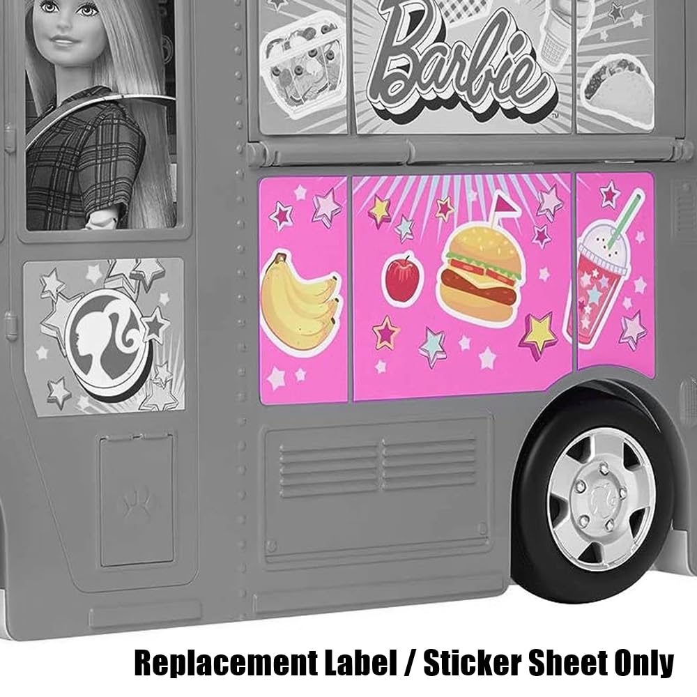 Replacement Parts for Fresh 'n Fun Food Truck Barbie Doll Playset - GMW07 ~ Replacement Label/Sticker Sheet