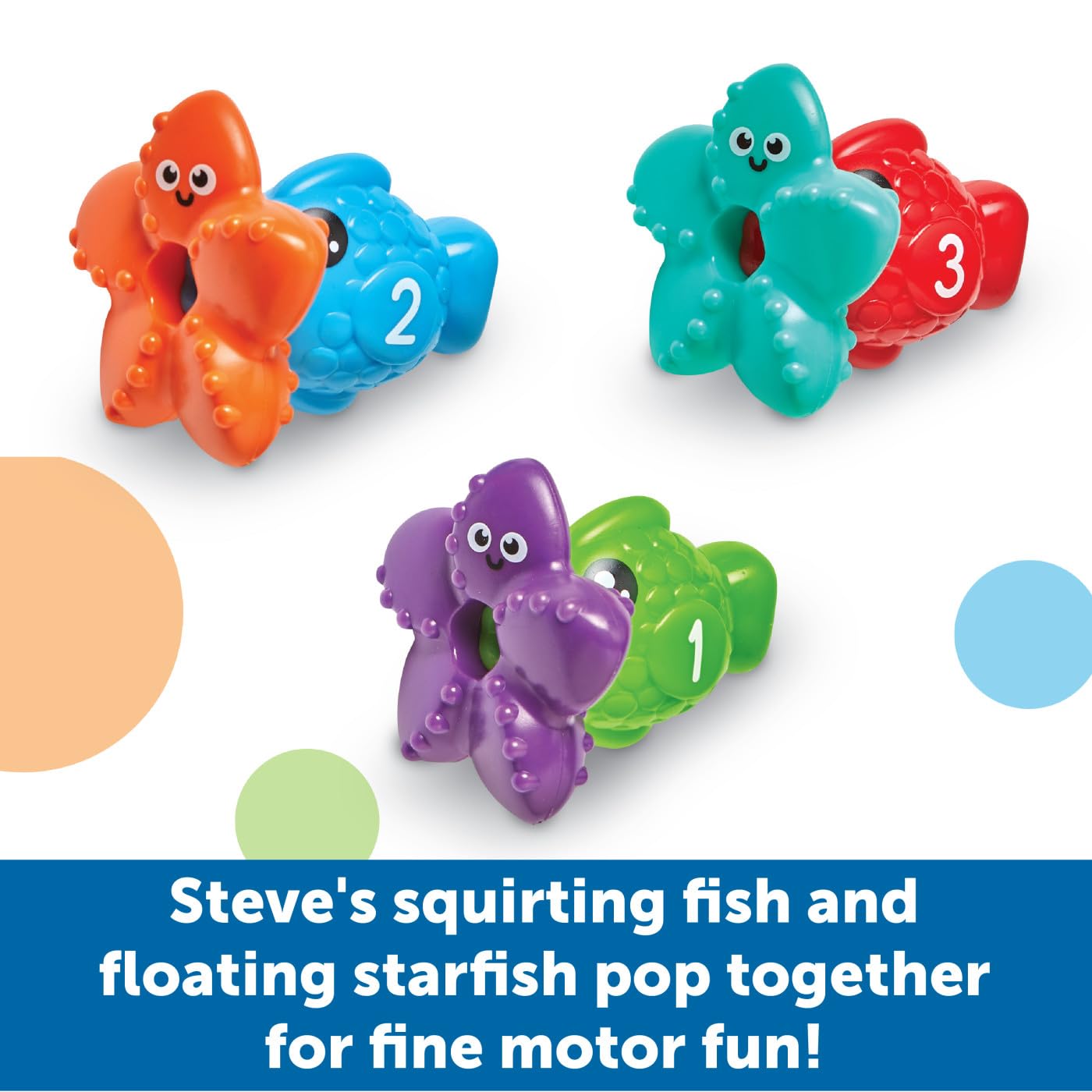 Learning Resources Steve the Scoop & Splash Shark, 7 Pieces, Ages 18 Months+, Toddler Bathtub Toys, Pool Activities for Boys and Girls, Water Games
