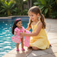 Emily Rose 18 Inch Doll Bathing Suit Set - 7 Piece Tankini Swimsuit Outfit with Hooded Coverup, Towel, Sunglasses, Sandals & Tote Bag - Doll NOT