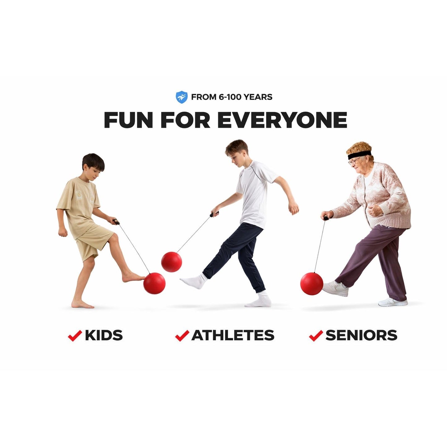 Footbollen Kick Ball - Interactive Soccer Training for Kids, Teens & Adults | Improve Foot-Eye Coordination, Agility & Ball Control
