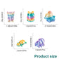 pkaoakyo 150Pcs 3D Printed Miniature Animals - Owl, Frog, Rhinoceros, Spider, Turtle - 2cm Figurines with Gradient Colors, Safe & Eco-Friendly