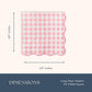 Bonjour Fête Pink Gingham Paper Party Dinner Napkins | Premium Party Supplies | Baby Showers, Tea Parties, Valentine's Day, & Festive Gatherings |