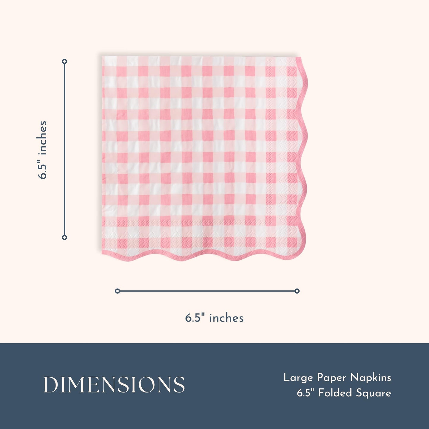 Bonjour Fête Pink Gingham Paper Party Dinner Napkins | Premium Party Supplies | Baby Showers, Tea Parties, Valentine's Day, & Festive Gatherings |