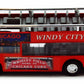 Showcasts Chicago Sightseeing Double Decker Bus Open Top, Red 2168CG - 6 Inch Scale Diecast Model Replica, but NO Box
