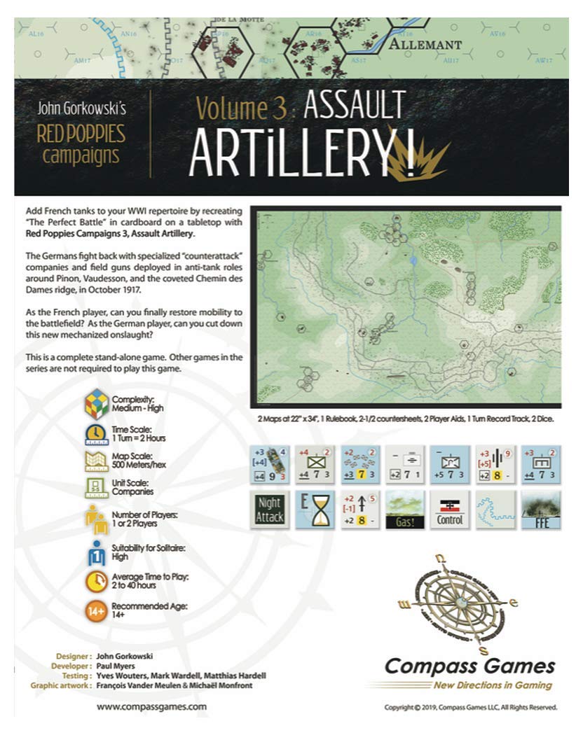 Compass Games: Red Poppies Campaigns - Volume 3 - Assault Artillery - La Malmaison