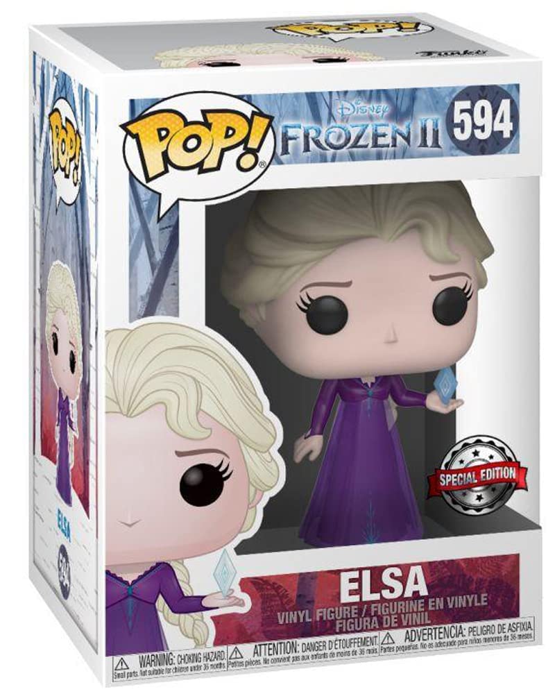 Funko Pop! Disney: Frozen 2 - Elsa, Into The Unknown Nightgown with Ice Diamond Vinyl Figure, Amazon Exclusive