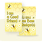 Bee Positive Bilingual Flashcards for Kids - English-Portuguese Educational Cards with Motivational Messages | Cards for Preschool, Speech Therapy