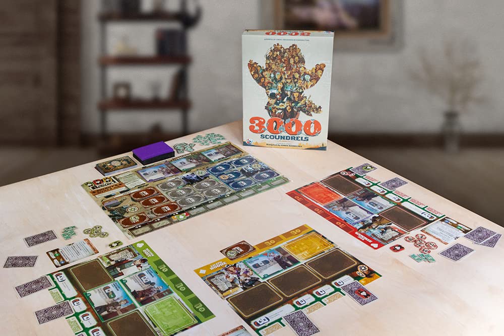 Unexpected Games 3000 Scoundrels Board Game - Wild West Strategy Game for 2-4 Players, Ages 12+