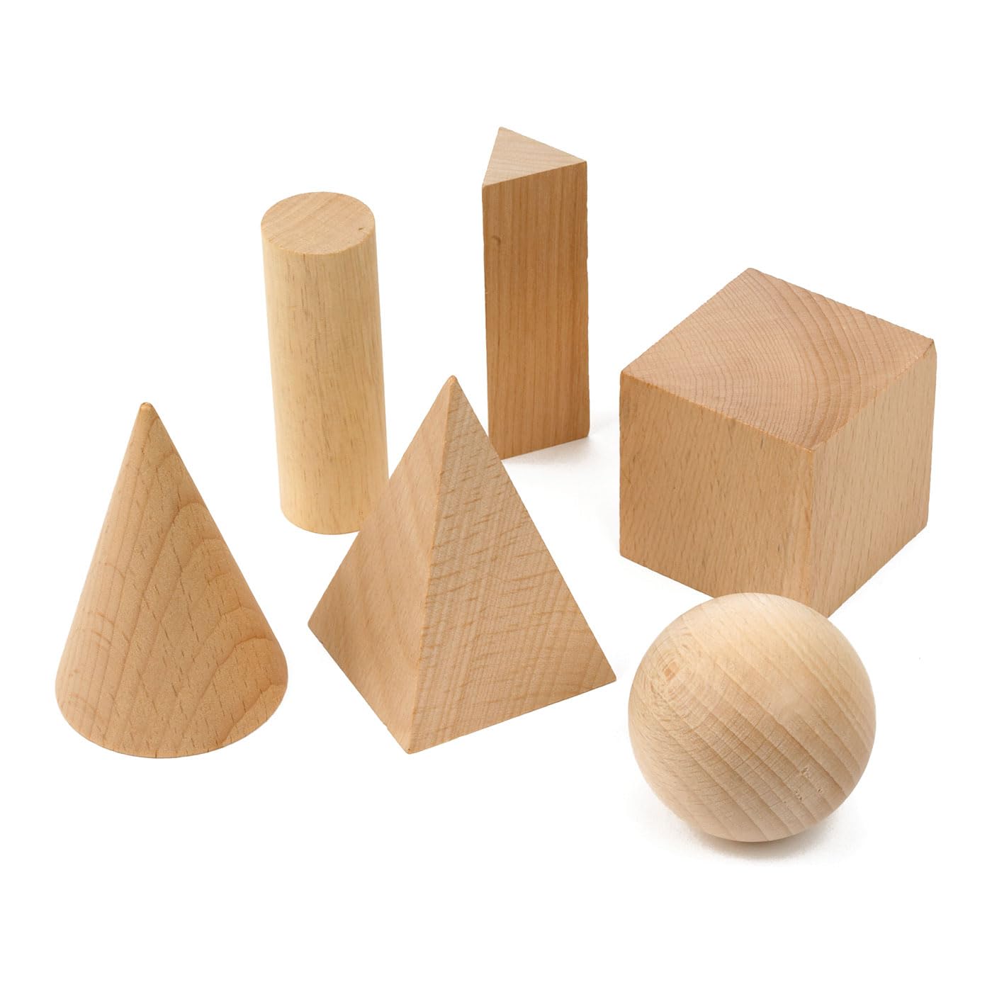 EAI Education Wooden GeoModel Geometric Solids: Basic Set - Set of 6