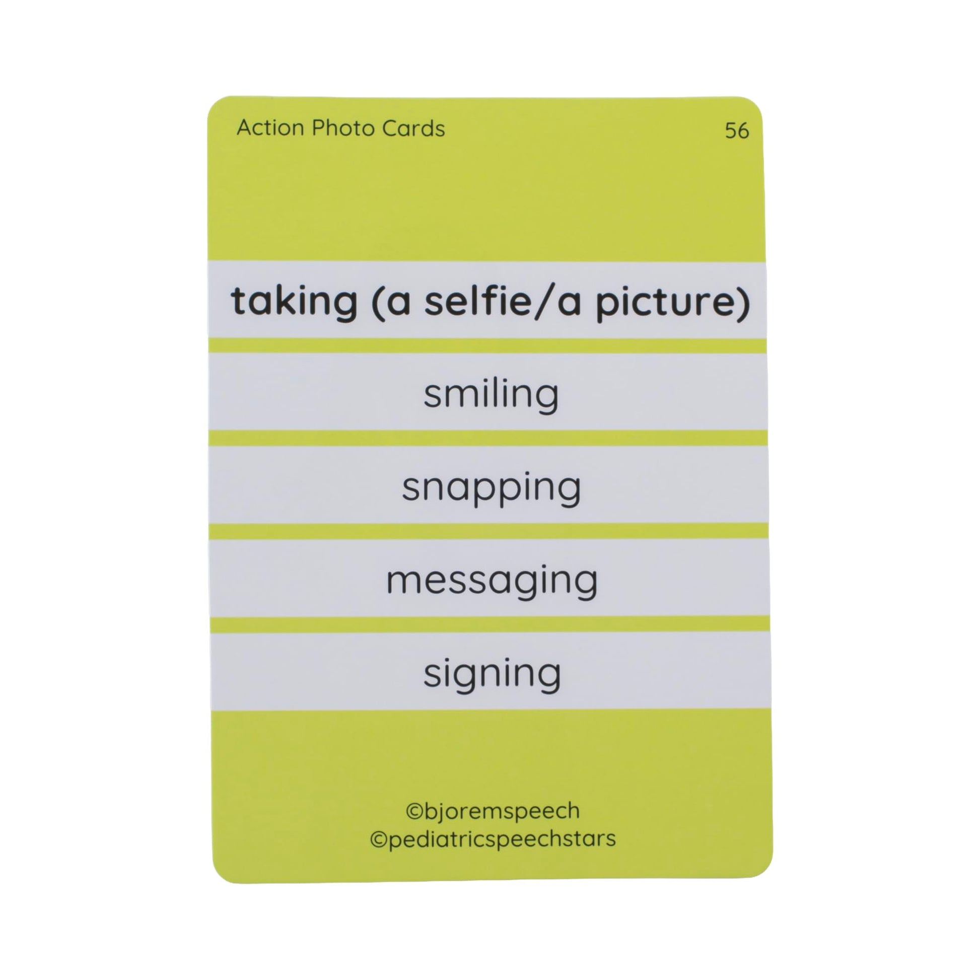 Bjorem Speech® Action Photo Cards - Engaging Speech Therapy Tool for Verb Recognition and Language Development - 50 Diverse and Educational Cards