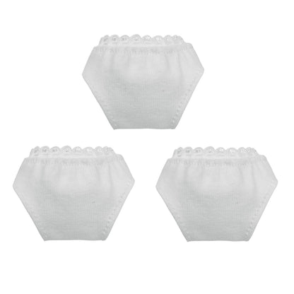 Lace Doll Underwear Clothes Set Fits for 11.5 Inch Girl Briefs 1/6 Doll Accessories (3 pcs White Briefs)
