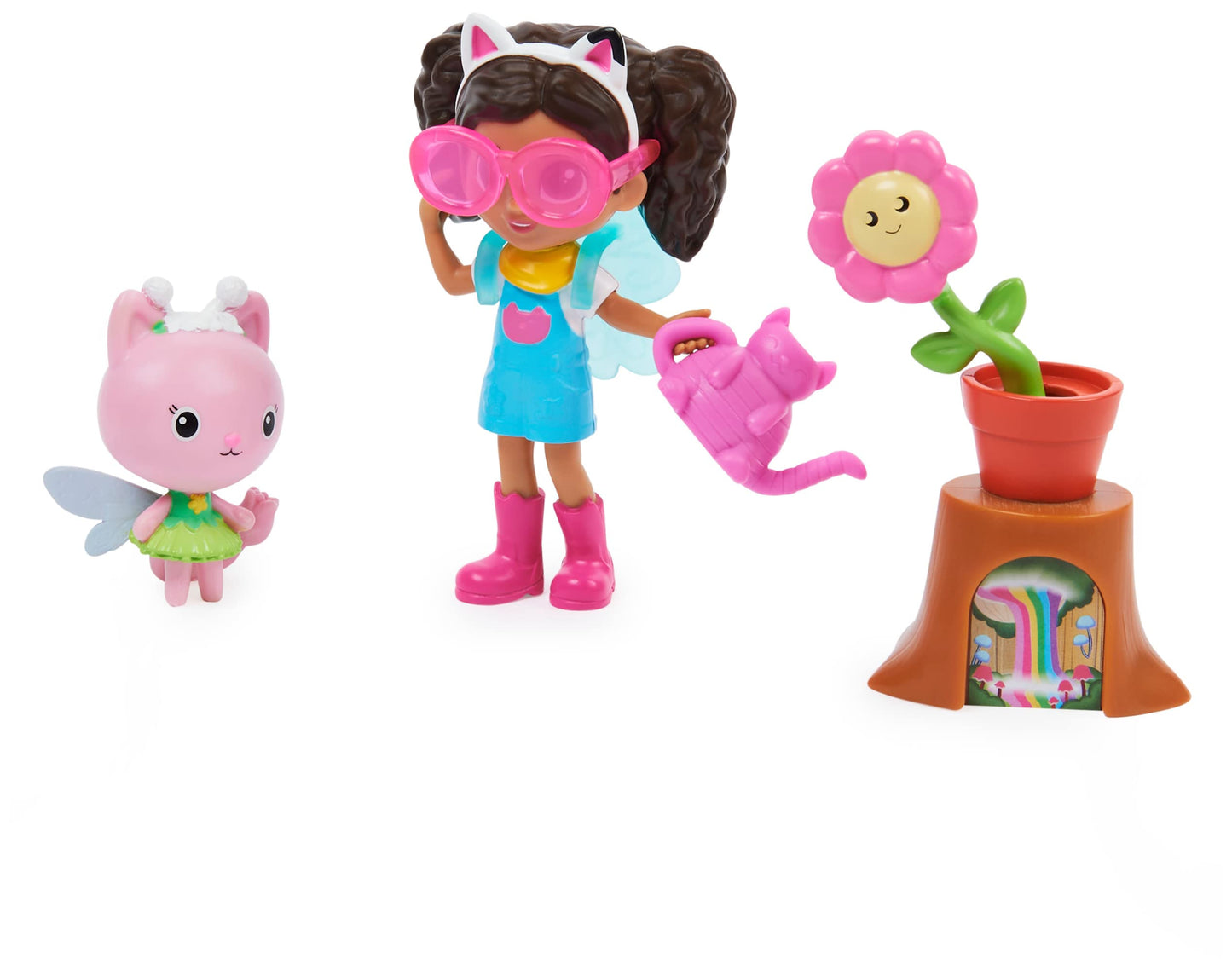 Gabby's Dollhouse 6062026-1 Gabby‘s Dollhouse, Flower-rific Garden Set mit 2 Spielzeugfiguren, 2 Zubehörteilen, Überraschungsbox und Möbelstück