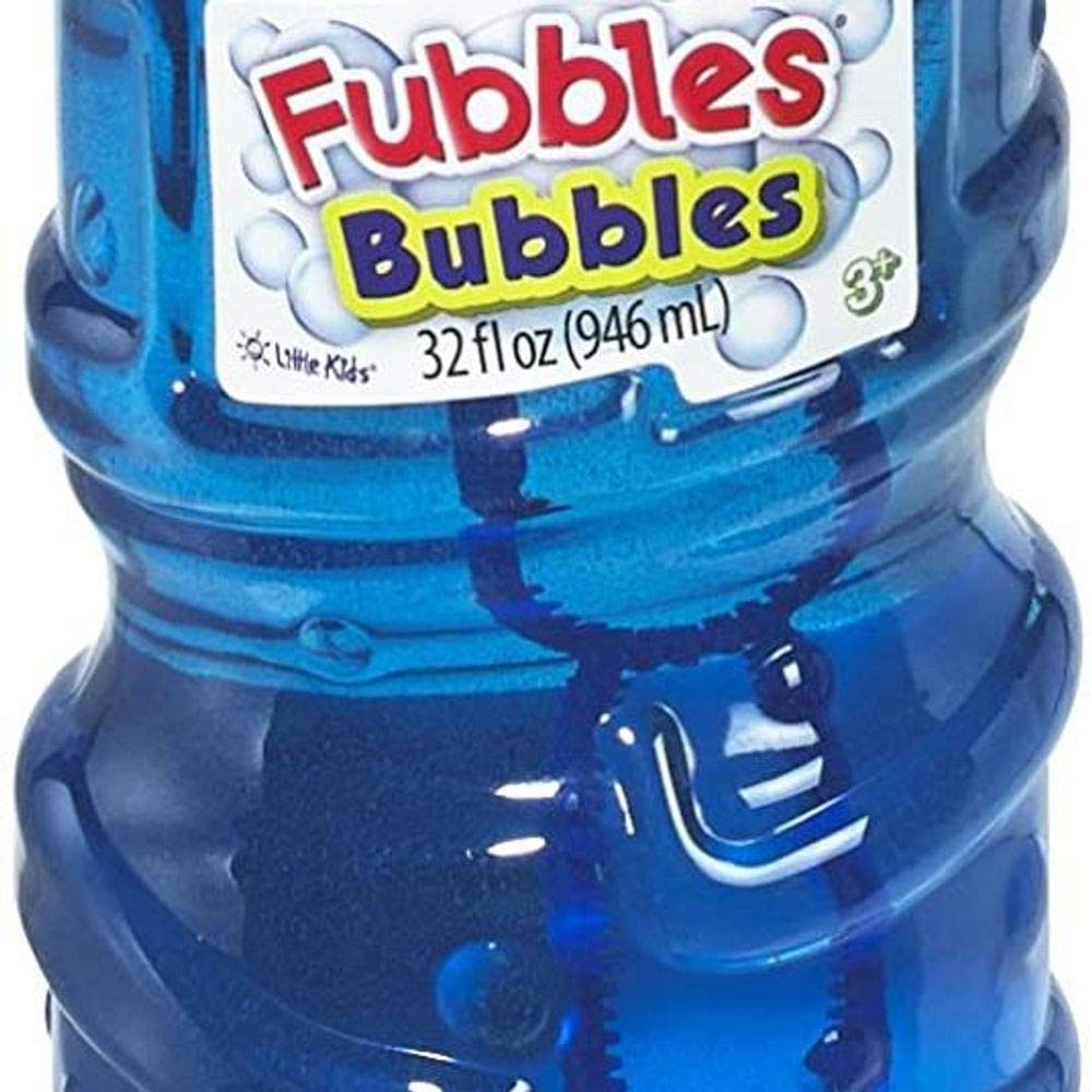 Fubbles Bubbles Solution and Refill | for Kids Ages 3+ | Includes 32oz Fubbles Bubbles Solution and Bubble Wand (Colors May Vary)