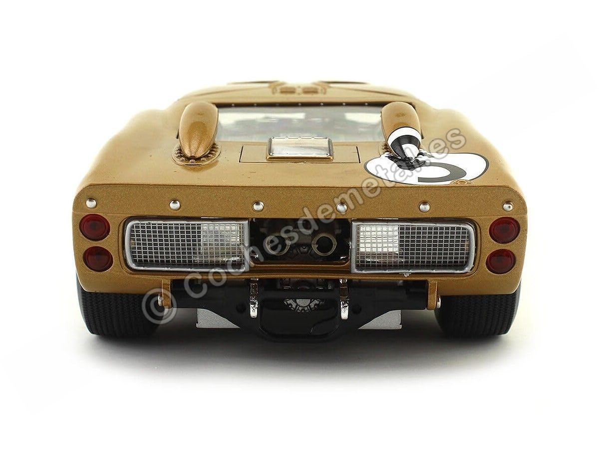 1966 Ford GT-40 MK II RHD (Right Hand Drive) #5 Gold 24H of Le Mans 1/18 Diecast Model Car by Shelby Collectibles