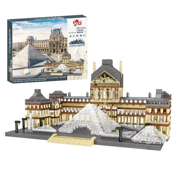 Affxinglib Architecture Louvre Micro Building Blocks Set?3377pcs? World Famous Landmarks Architecture Model Building Toy Gift for Teens and Adults