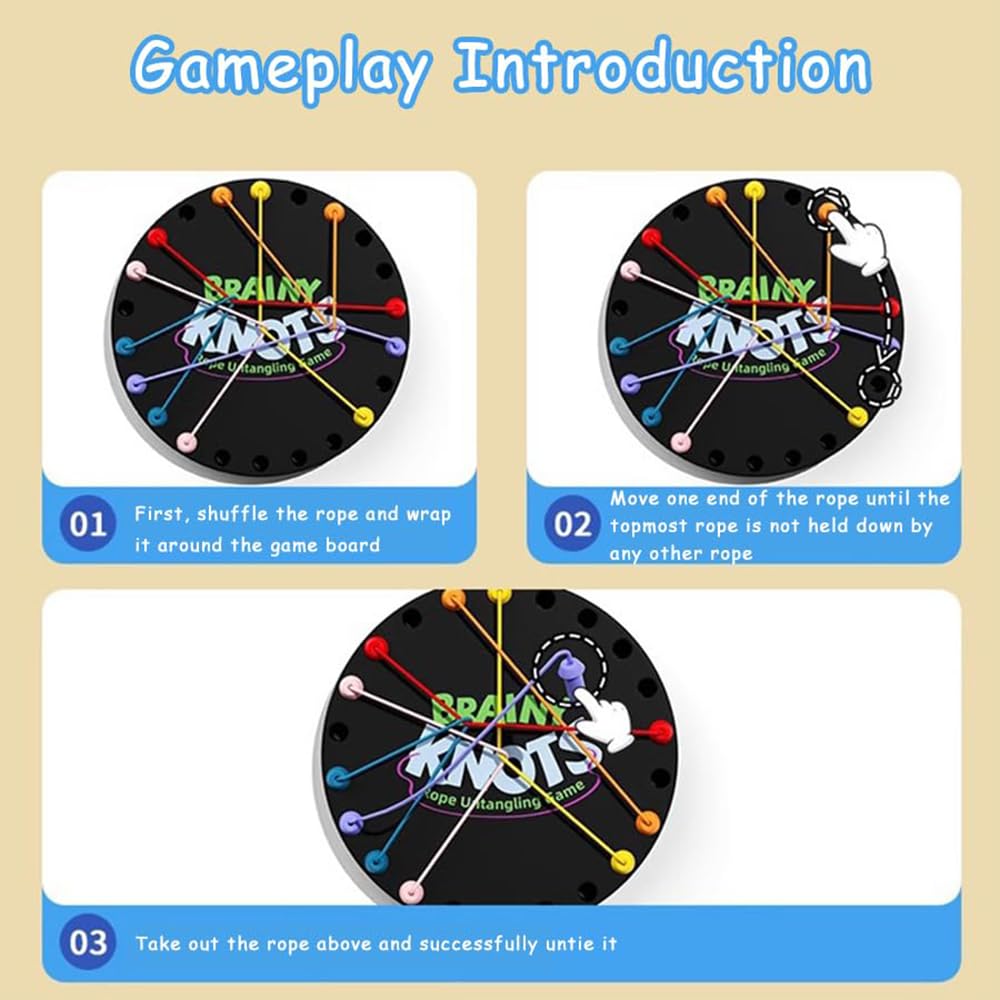 Rope Untangling Game, Brain Knots Game Strategy Thinking for All Ages